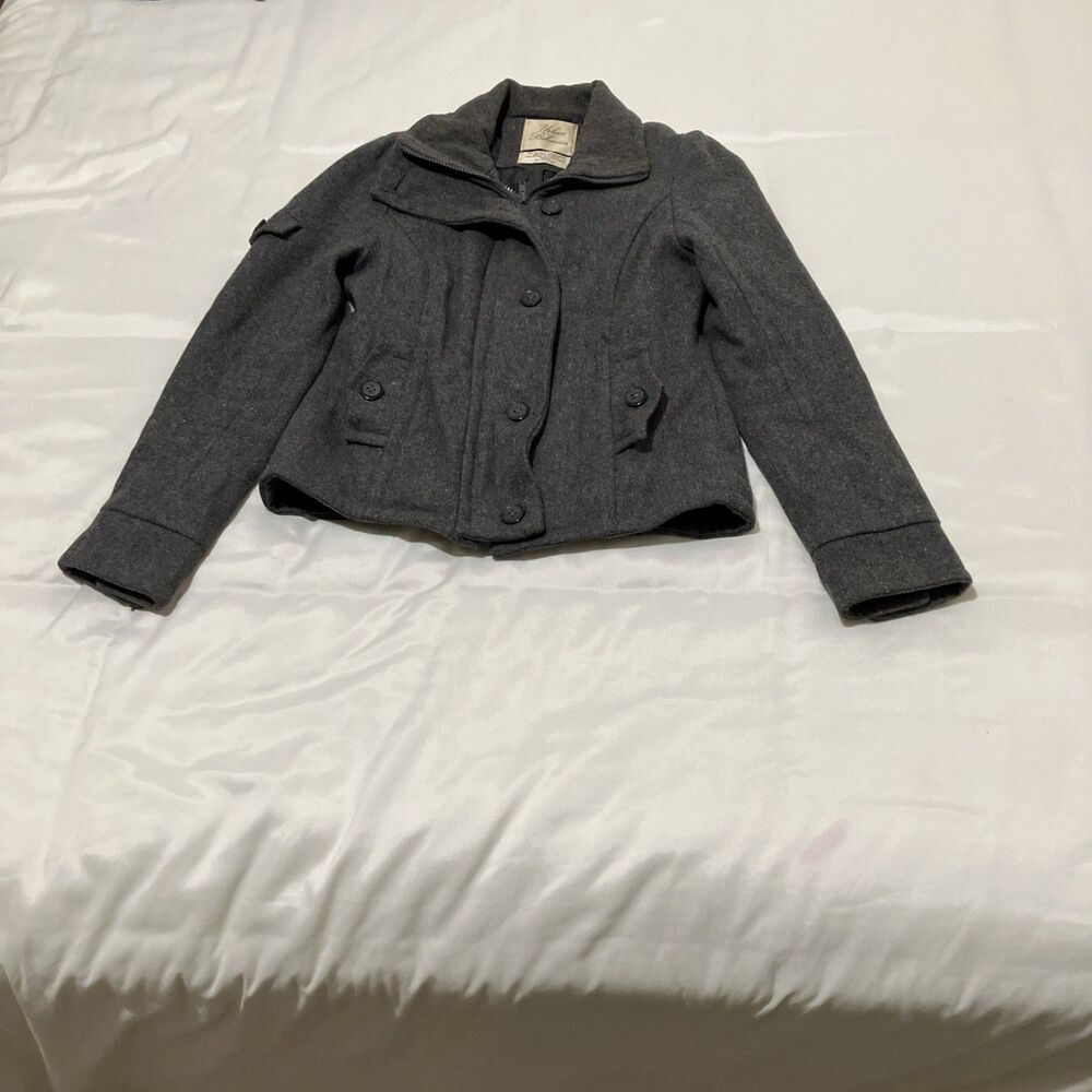 Urban Behavior Wool Blend Coat Gray Womens M Classic Button Pockets Lined